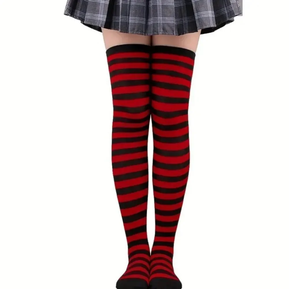 RED N BLACK OVER THE‎ KNEE SOCKS